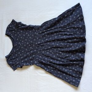 george girls XS 4/5 navy blue floral dotted twirl play dress with cap sleeves